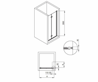 Kerria Plus shower door 90 cm - foldable