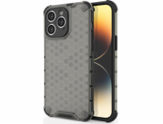 Puzdro Hurtel Honeycomb iPhone 14 Pro Max, obrnený hybridný kryt, čierny