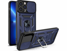 Puzdro Hurtel Hybrid Armor Camshield iPhone 13 Pre pancierový kryt s krytom fotoaparátu modrý