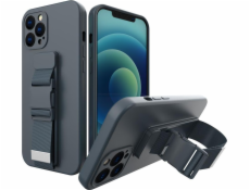 Hurtel Rope case gélové púzdro s retiazkou na peňaženku šnúrka na peňaženku Xiaomi Redmi 9 tmavo modrá