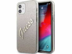 Guess puzdro Guess GUHCP12SPCUGLSGO Apple iPhone 12 mini zlaté/zlaté pevné puzdro Glitter Gradient Script