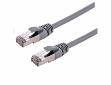 Kabel C-TECH patchcord Cat6a, S/FTP, šedý, 0,25m