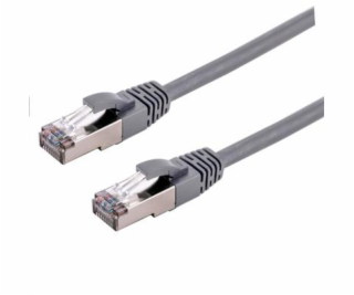 Kabel C-TECH patchcord Cat6a, S/FTP, šedý, 0,5m