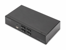 DIGITUS DS-12891 KVM Switch, 4x DP in, DP Out, 4x USB B, 4K @ 60 Hz, černá