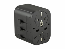 Adaptér Jupio Travel Adapter 2x USB-A 1x USB-C 15.5W uviverzální cestovní