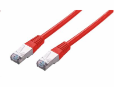 Kabel C-TECH patchcord Cat5e, FTP, červený, 1m