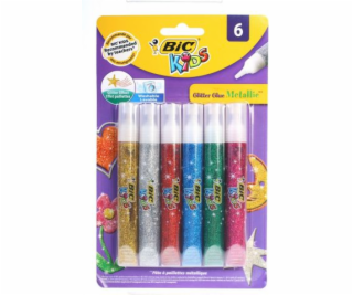 Skystieji klijai Bic Kids metalic, blizgus, 63 g, 6 vnt