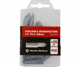 AWTools skrutkovací bit 1/4" PH 2 25mm 25 kusov (AW37622)