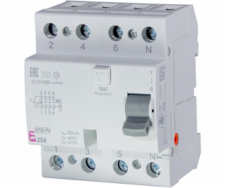 EFI6-P4 25A/ 30MA/AC DIFFERENTIAL CIRCUIT BREAKER 25A 4P ...