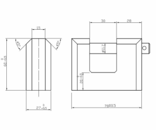 Pakabinama spyna Wushi HBX980, 80 x 60 mm