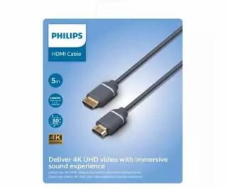 Laidas PHILIPS HDMI M, HDMI M, 5m, pilkas SWV5650G/00