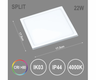 Imontuojamas šviestuvas Tope Split, 22W, 4000°K, LED, baltas