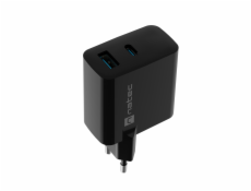 Univerzální USB nabíječka Natec RIBERA GaN 45W, 1X USB-A, 1X USB-C, černá