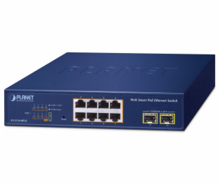 Planet GS-2210-8P2S WEBsmart L2 switch, 8x1Gb, 2x1Gb SFP,...