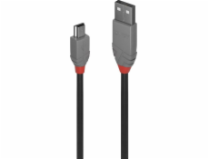 Lindy USB-A - miniUSB USB kabel 5 m šedý (36725)