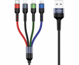 Usams USB-A - USB-C + microUSB + 2x Lightning kabel 0,35 ...