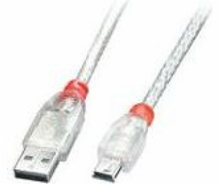 Lindy USB-A - miniUSB USB kabel 2 m průhledný (41783)