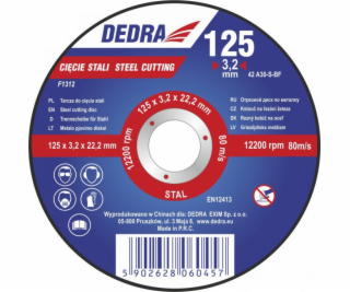 Dedra Shield 125x3.2x22.2mm pro řezání oceli - F1312