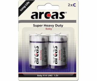 Baterie Arcas Super Heavy Duty C / R14 2 ks.