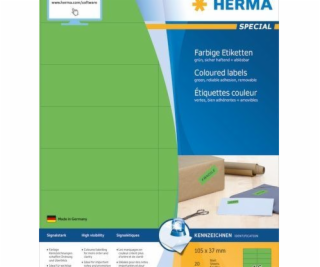 Štítky Herma Color, A4, 105 x 37 mm, zelené, snímatelné -...