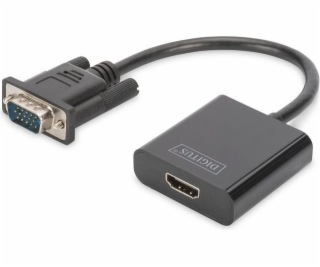 Digitus HDMI AV adaptér - D-Sub (VGA) + Jack 3,5 mm černý...