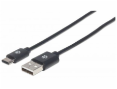 Manhattan USB-A – USB-C USB kabel 3 m černý (354936)