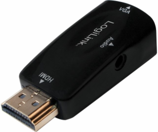 LogiLink HDMI AV adaptér – D-Sub (VGA) + Jack 3,5 mm čern...