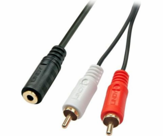 Lindy Jack 3,5 mm - RCA (Cinch) kabel x 2 0,2 m černý (35...