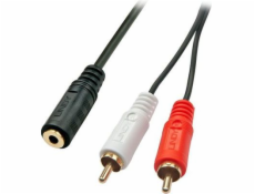 Lindy Jack 3,5 mm - RCA (Cinch) kabel x 2 0,2 m černý (35677)