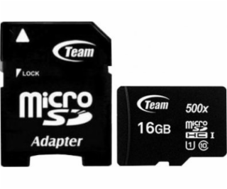 Karta TeamGroup 500x MicroSDHC 16 GB Class 10 UHS-I (TUSD...