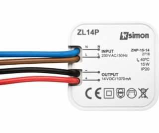 Kontakt-Simon Flush LED zdroj 14V DC 15W ZL14P-15 (WZ-L14...