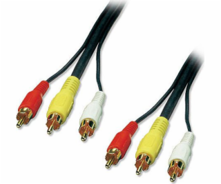 Lindy RCA (Cinch) x3 - RCA (Cinch) x3 kabel 20m černý (35...