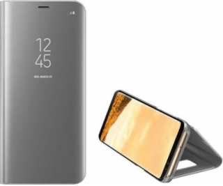 Pouzdro Clear View Samsung Note 20 N980 stříbrné/stříbrné