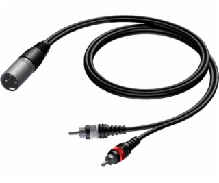 Procab XLR - RCA (Cinch) kabel x2 1,5 m černý (CAB703/1,5)