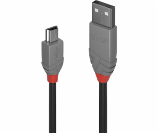 Lindy USB-A - miniUSB USB kabel 2 m šedý (36723)