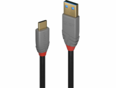 Lindy USB-A - USB-C USB kabel 1 m šedý (36911)