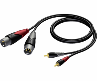 Procab XLR x2 - RCA (Cinch) x2 kabel 3m černý (CLA701/3)