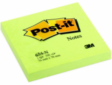 Post-it Neon pad 654N, 76x76mm, jasně zelená, 100 listů (3M0306)