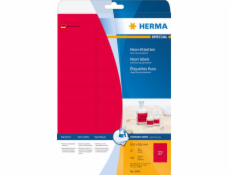 Herma Color etikety 5045, A4, 63,5 x 29,6 mm, jasně červený matný papír, 540 ks (5045)