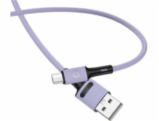 Usams USB-A - microUSB USB kabel 1 m fialový (69870-uniw)