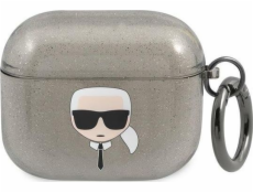 Karl Lagerfeld Ochranné pouzdro KLA3UKHGK Glitter Karl`s Head pro AirPods 3 šedé