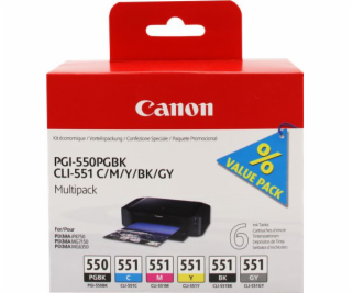 Inkoust Canon PGI-550/CLI-551 / 6496B005 (azurová, purpur...