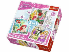 Trefl Puzzle 3v1 Rapunzel, Aurora a Ariel