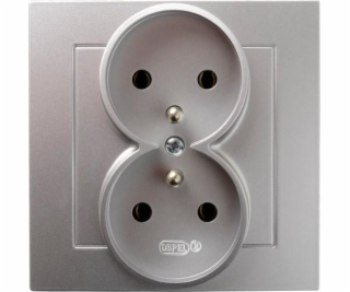 Ospel Double Socket Z/U KPL Silver AS OSPEL