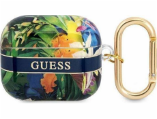 Ochranné pouzdro Guess Flower Strap Collection pro AirPods 3 modré