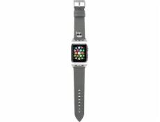 Karl Lagerfeld Karl Lagerfeld KLAWMOKHG Řemínek k Apple Watch 38/40/41 mm stříbrný/stříbrný řemínek Saffiano Karl Heads