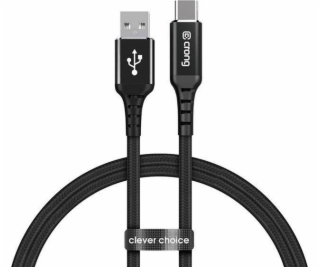 Crong USB-A – USB-C kabel 1,5 m černý (CRG-AL15USAC-BLK)