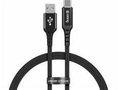 Crong USB-A – USB-C kabel 1,5 m černý (CRG-AL15USAC-BLK)