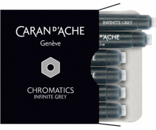 Šedé inkoustové cartridge Caran d`Arche Chromatics, 6 kusů