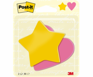 Post-It 3M Post-it® samolepicí papírky, hvězda a srdce, 7...